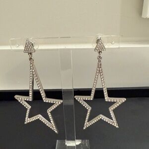 Silver Star Dangle Earrings